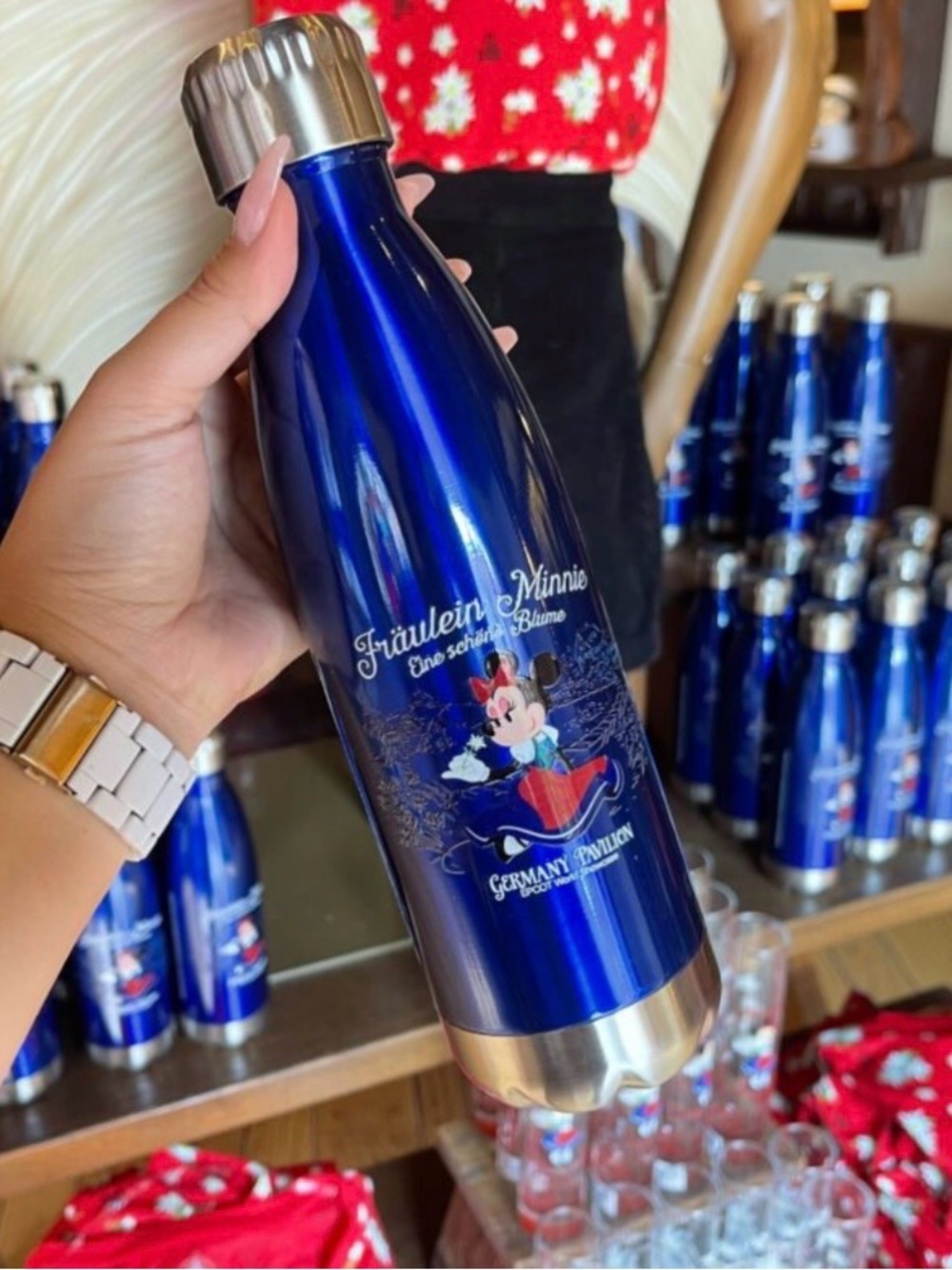 Walt Disney World Epcot Germany ‘Fräulein Minnie Mouse Steel Water Bottle